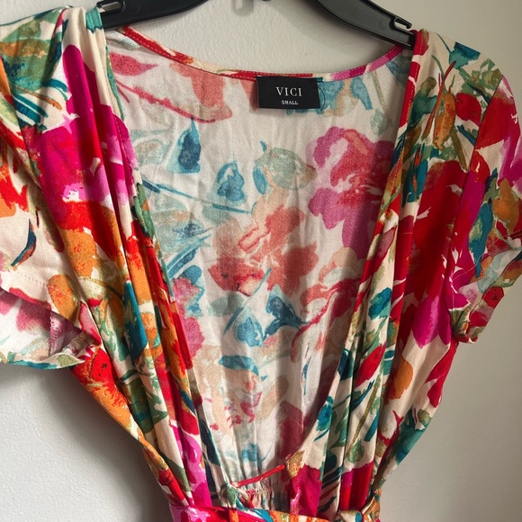 VICI Floral Maxi Summer Wrap Dress Size S Small Classic Sundress Wedding Brunch - Picture 5 of 10